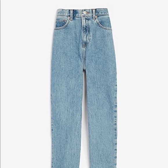 Express High waisted raw hem mom jeans - Picture 2 of 6